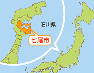 七尾市の地図